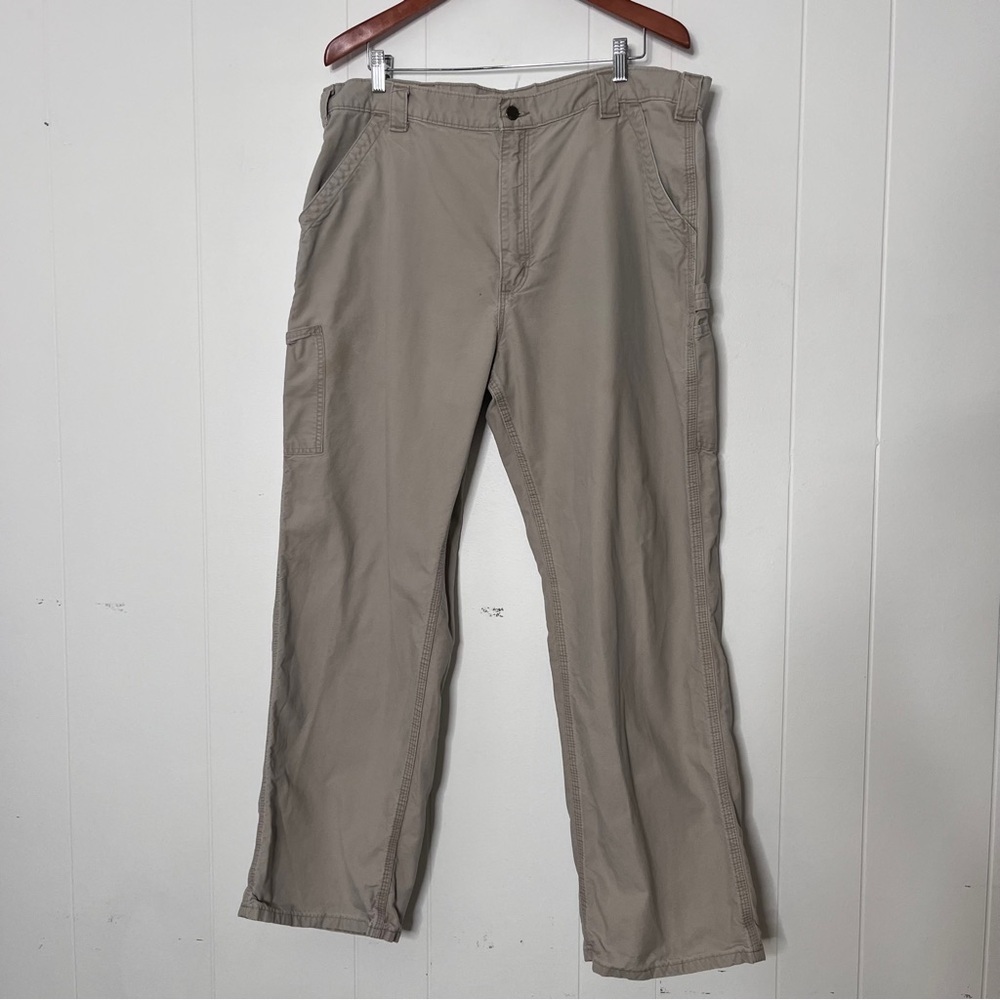 Carhartt 40x32 Men's Light Tan Cargo Carpenter Pants worn workwear